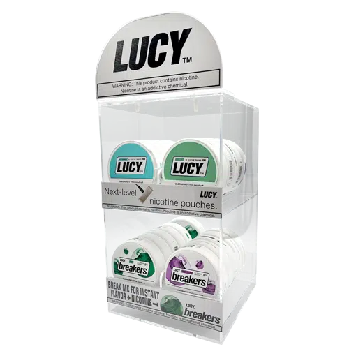 Lucy Nicotine Pouches - Pre-filled Display Case - 4x5