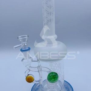 Sacred Honeycombs Frosted Water Pipe - 10" - 14mm F